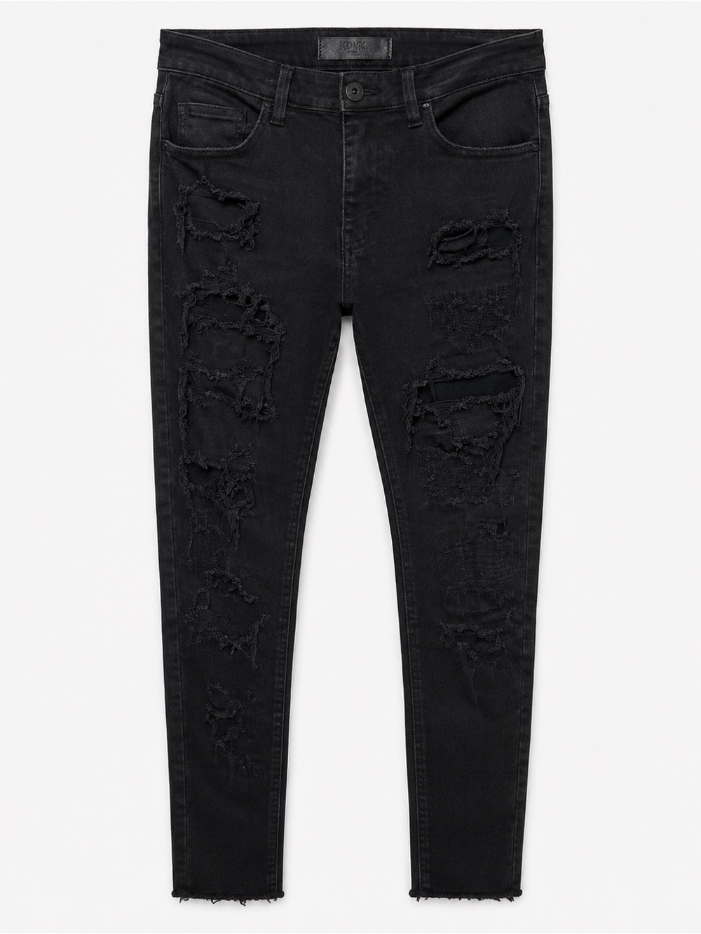 Women's Black Ripped Skinny Jeans - High Stretch